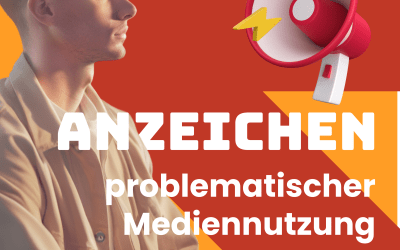 Plakat für Schulsozialarbeit „Anzeichen problematischer Mediennutzung“